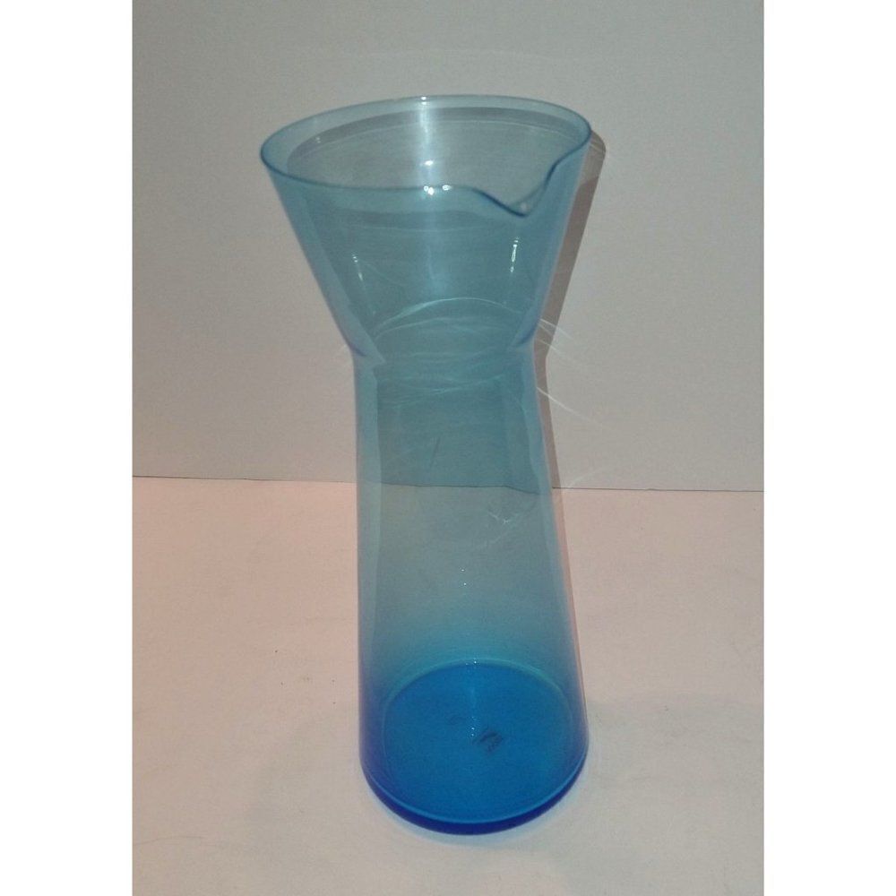 Retro Blue Glass Beaker Carafe Pitcher by Roost San Francisco 9 3/4"  tall